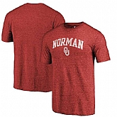 Oklahoma Sooners Fanatics Branded Crimson Hometown Arched City Tri Blend T-Shirt